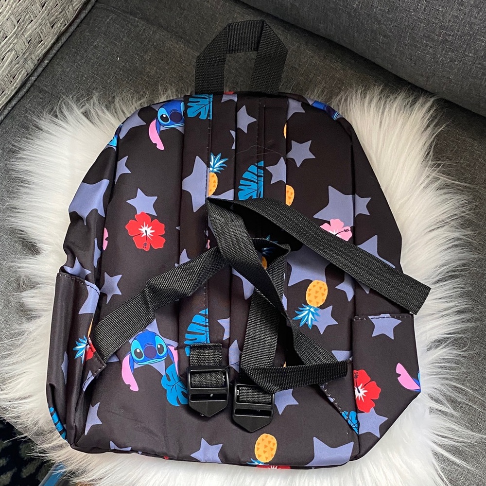 Stitch Kids Backpack in Black with Colorful Print new - Picture 2 of 4
